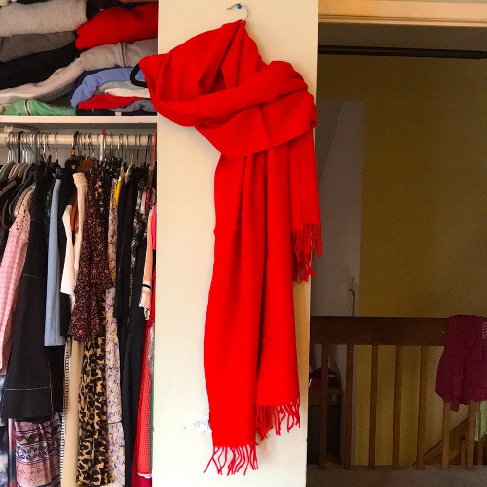 & other stories red wool scarf